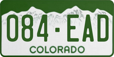 CO license plate 084EAD