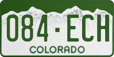 CO license plate 084ECH