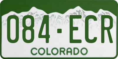 CO license plate 084ECR