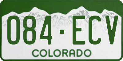 CO license plate 084ECV