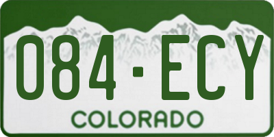 CO license plate 084ECY