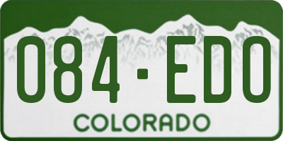 CO license plate 084EDO