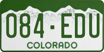 CO license plate 084EDU