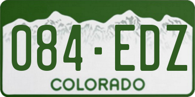 CO license plate 084EDZ