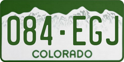 CO license plate 084EGJ