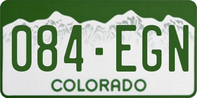 CO license plate 084EGN