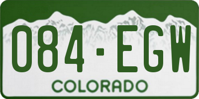 CO license plate 084EGW