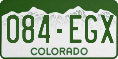CO license plate 084EGX