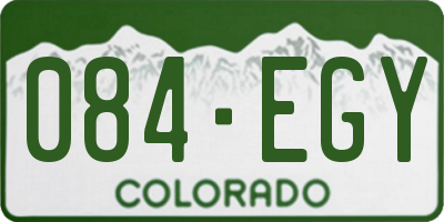 CO license plate 084EGY