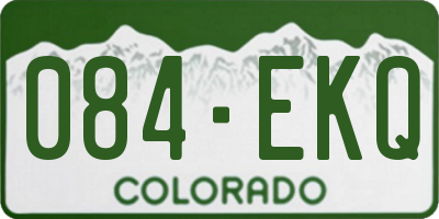 CO license plate 084EKQ