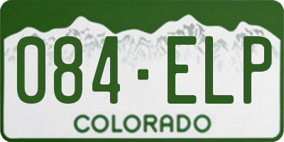 CO license plate 084ELP