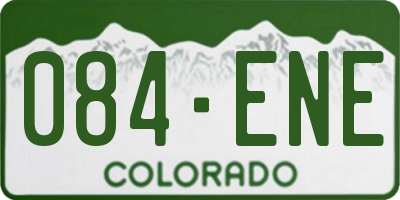 CO license plate 084ENE