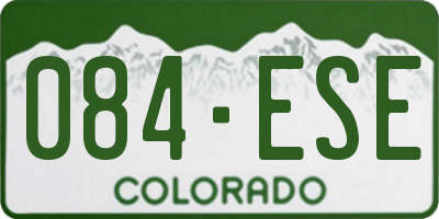 CO license plate 084ESE