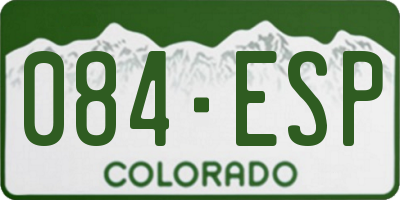 CO license plate 084ESP