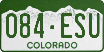 CO license plate 084ESU