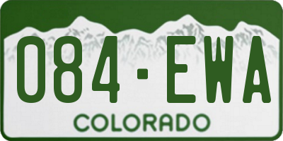 CO license plate 084EWA