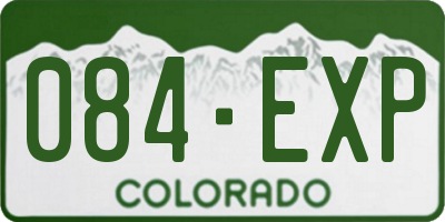 CO license plate 084EXP