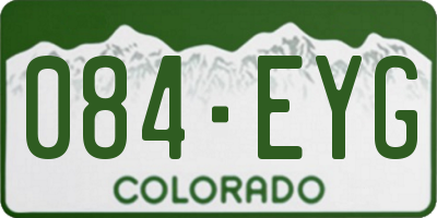 CO license plate 084EYG
