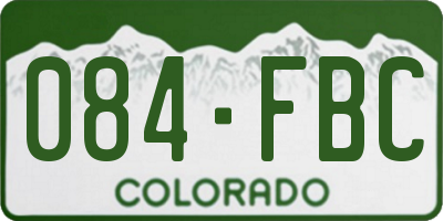 CO license plate 084FBC