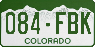 CO license plate 084FBK