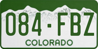 CO license plate 084FBZ