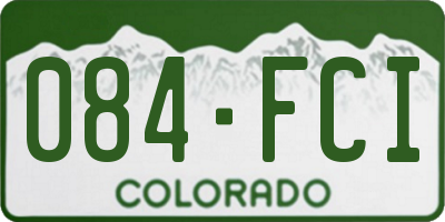 CO license plate 084FCI