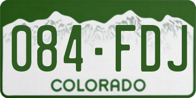 CO license plate 084FDJ