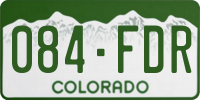 CO license plate 084FDR