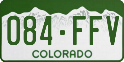 CO license plate 084FFV