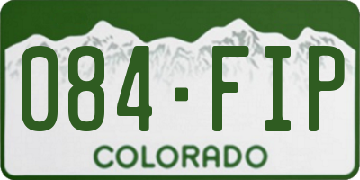 CO license plate 084FIP