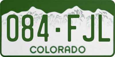 CO license plate 084FJL