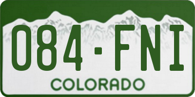 CO license plate 084FNI