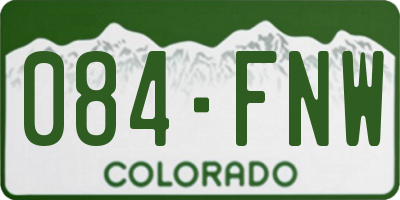 CO license plate 084FNW