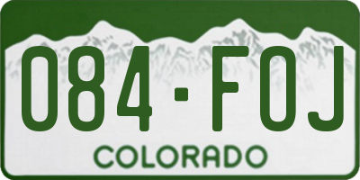CO license plate 084FOJ