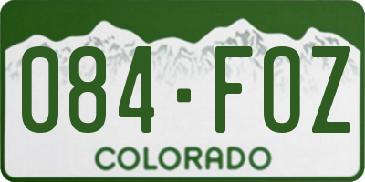 CO license plate 084FOZ