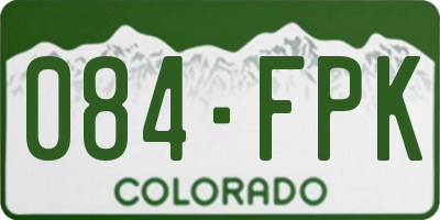 CO license plate 084FPK