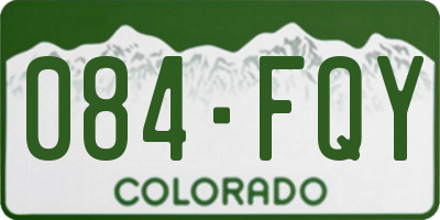 CO license plate 084FQY