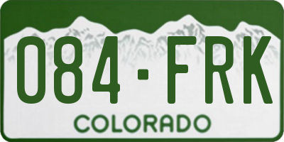 CO license plate 084FRK