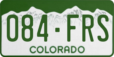 CO license plate 084FRS