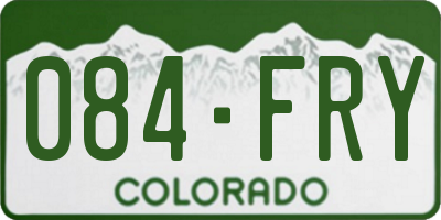 CO license plate 084FRY