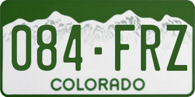 CO license plate 084FRZ
