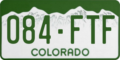 CO license plate 084FTF