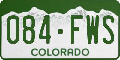 CO license plate 084FWS