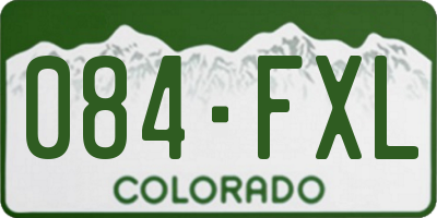 CO license plate 084FXL