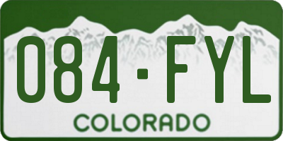 CO license plate 084FYL