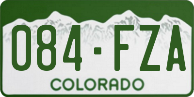 CO license plate 084FZA