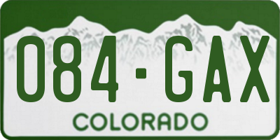 CO license plate 084GAX