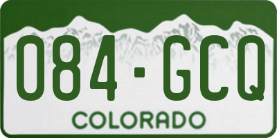 CO license plate 084GCQ