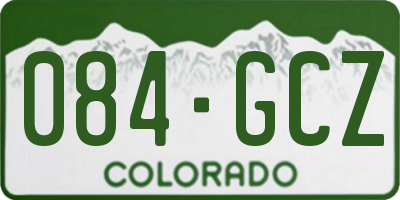 CO license plate 084GCZ