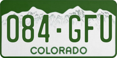 CO license plate 084GFU